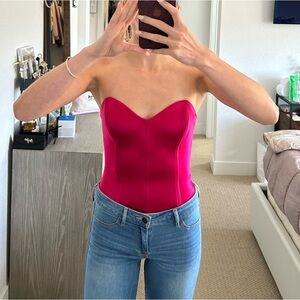 Babaton Fuchsia Strapless Bodysuit